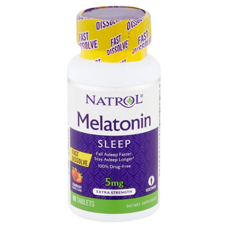 Natrol Extra Strength Strawberry Flavor Melatonin Sleep Tablets, 5 mg, 90 count