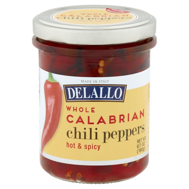 DeLallo Hot &amp; Spicy Whole Calabrian Chili Peppers, 6.7 oz