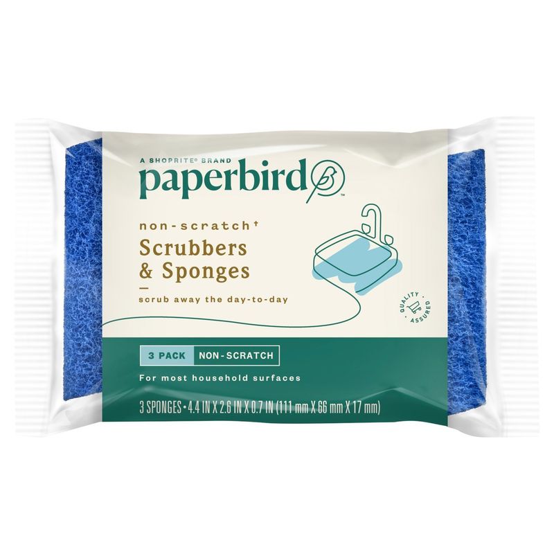 Paperbird Non-Scratch Scrubbers &amp; Sponges, 3 count