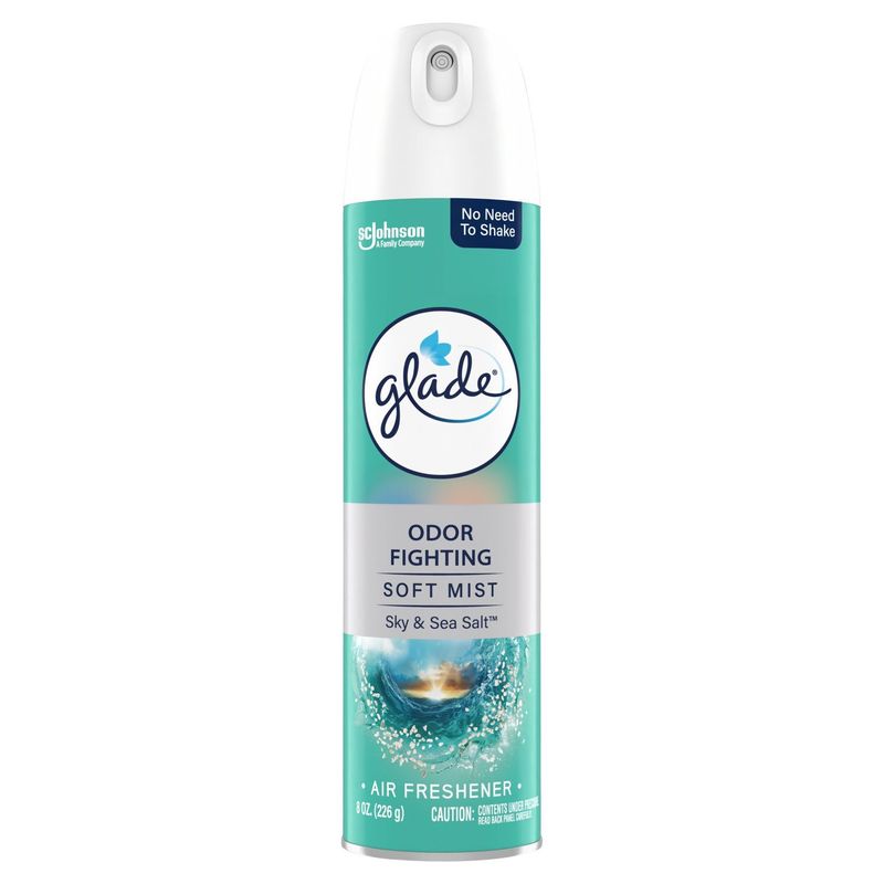 Glade Odor Fighting Soft Mist Air Freshener Room Spray, Sky &amp; Sea Salt, 8.0oz, 1pk