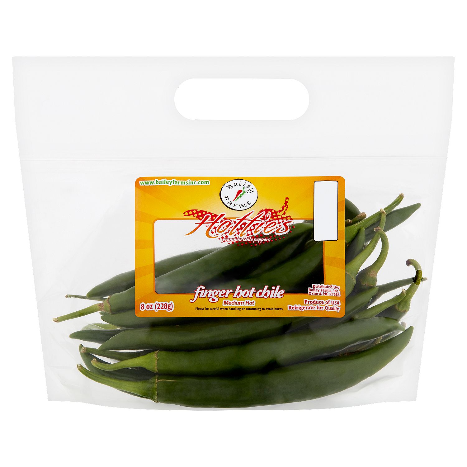 Bailey Farms Hotties Finger Hot Chile, 8 oz bag
