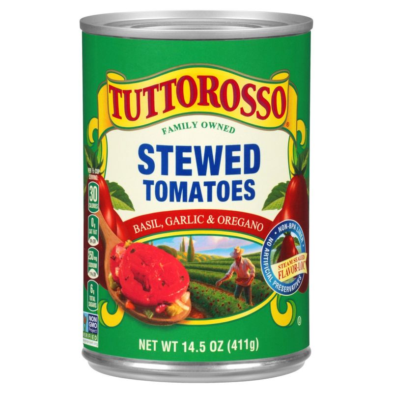 Tuttorosso Basil, Garlic &amp; Oregano Stewed Tomatoes, 14.5 oz