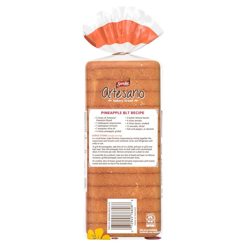 Sara Lee Artesano Hawaiian Bakery Bread, 1 lb 4 oz