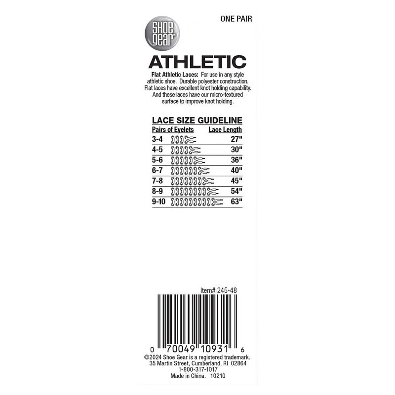 Shoe Gear 45'' Athletic Flat Laces, 1 pair