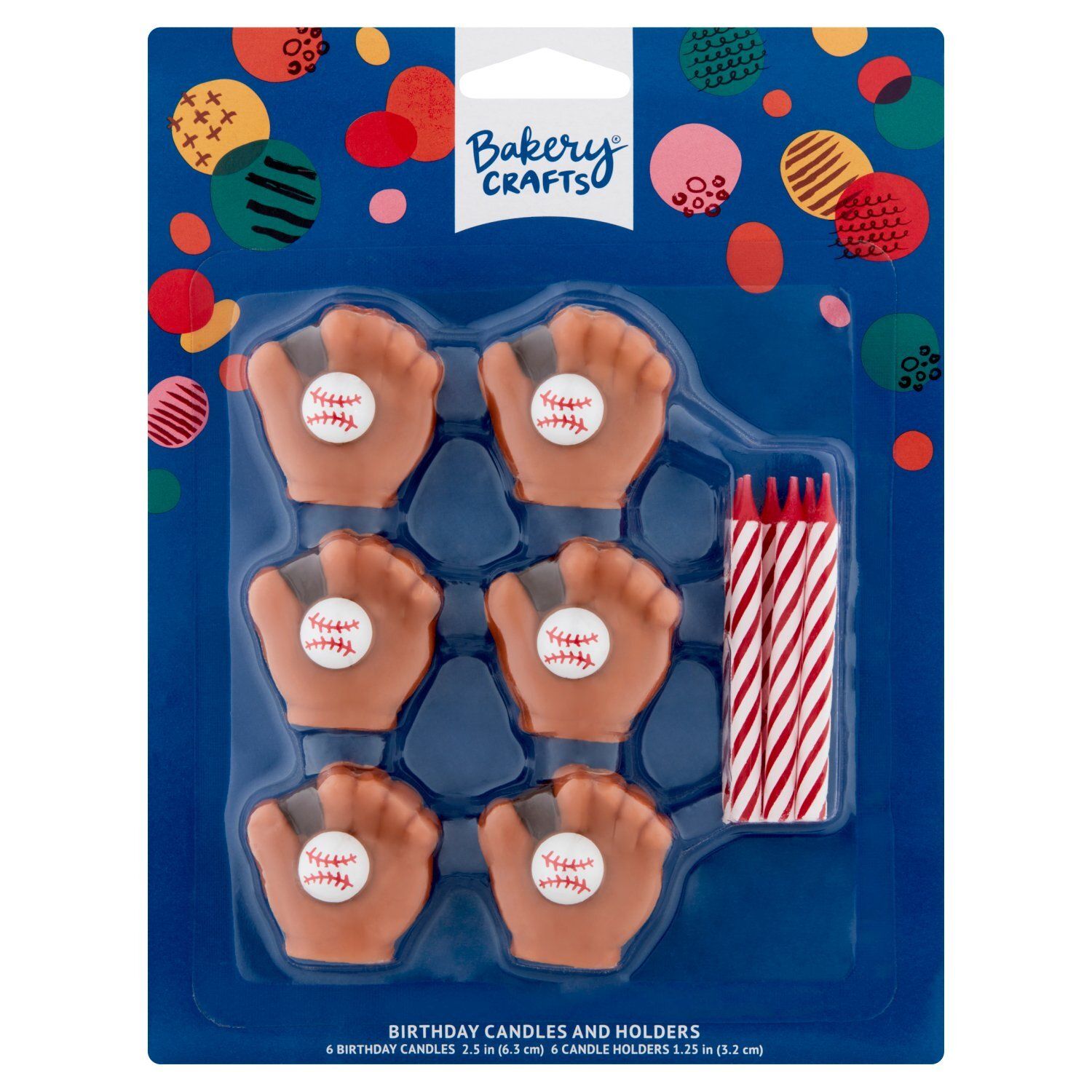 Bakery Crafts Baseball Birthday Candles and Holders
