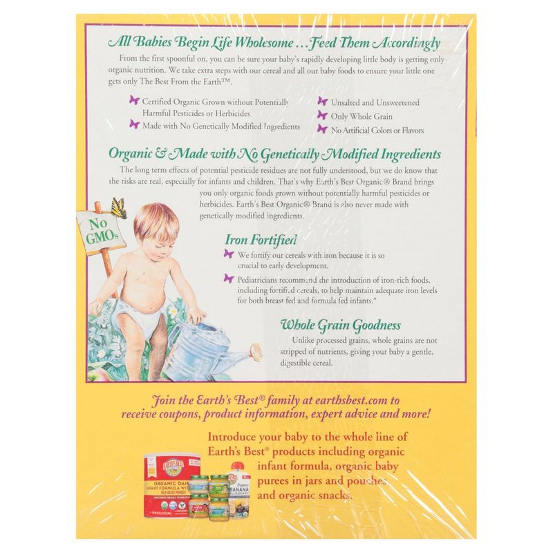 Earth's Best Orgaic Organic Whole Grain Multi-Grain Cereal Baby Food, 8 oz