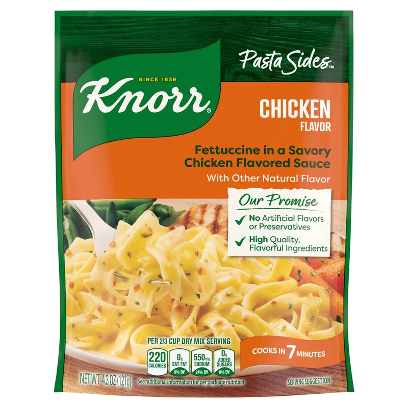 Knorr Pasta Sides Fettuccine in a Savory Chicken Flavored Sauce, 4.3 oz