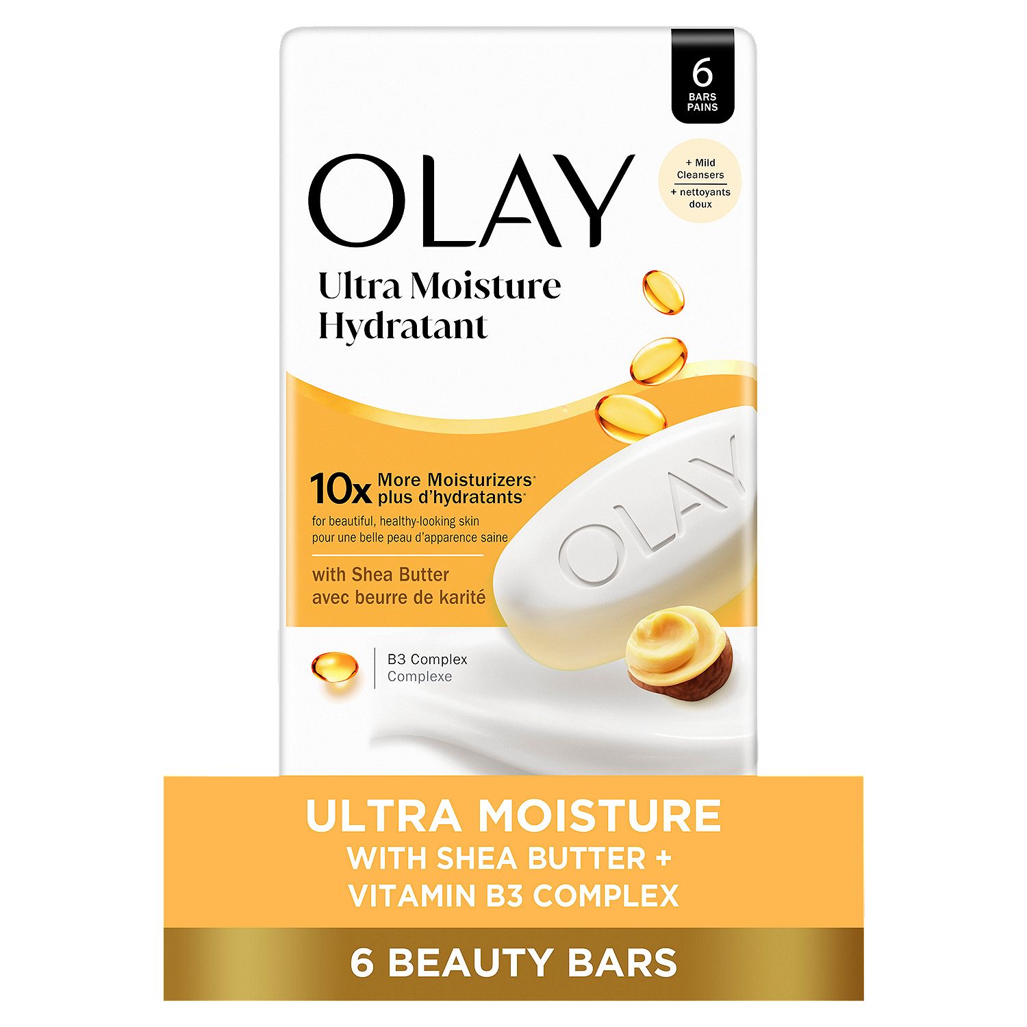Olay Ultra Moisture Hydratant Beauty Bars, 3.17 oz, 6 count