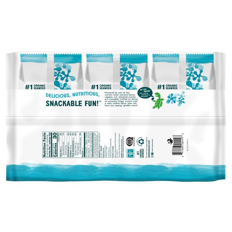 Gimme Sea Salt Roasted Seaweed Snacks Value Pack, 0.17 oz, 6 count
