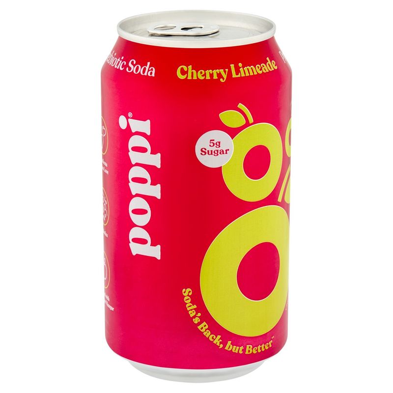 Poppi Cherry Limeade Prebiotic Soda, 12 fl oz