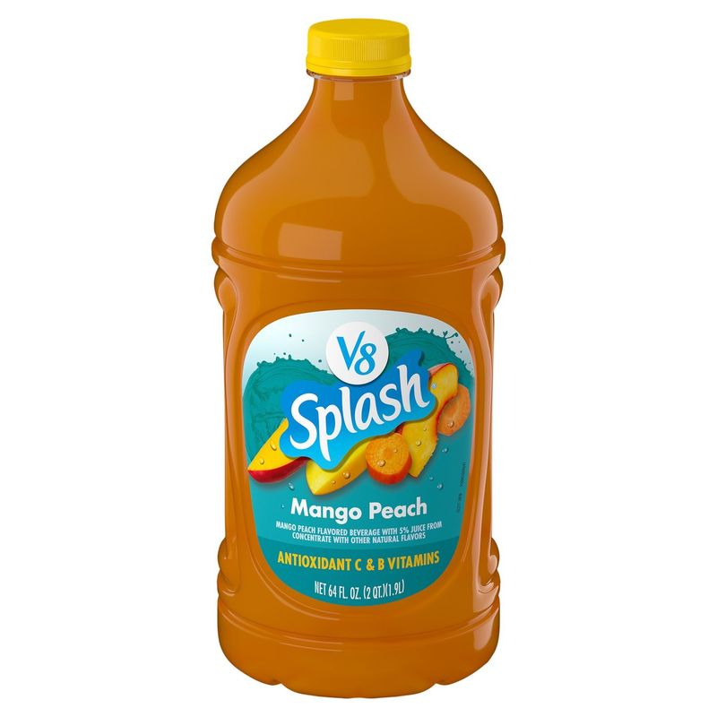 V8 Splash Mango Peach Flavored Beverage, 64 fl oz