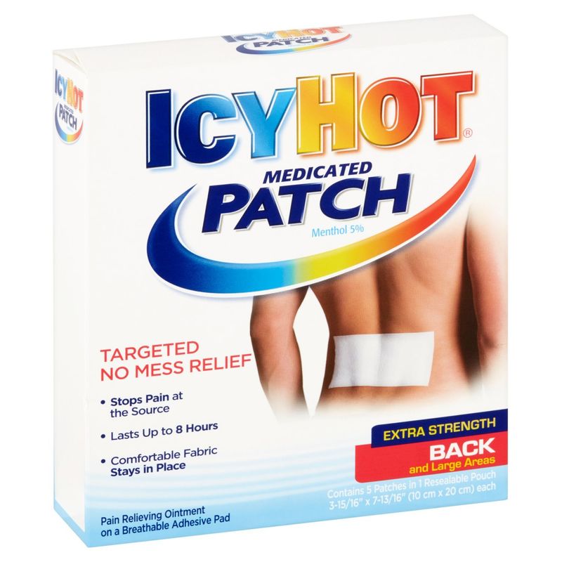 Icy Hot Extra Strength Back and Large Areas Medicated Patch, 5 count
