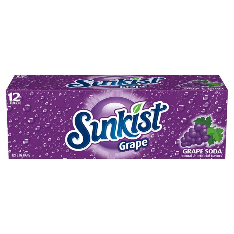Sunkist Grape Soda, 12 fl oz, 12 count
