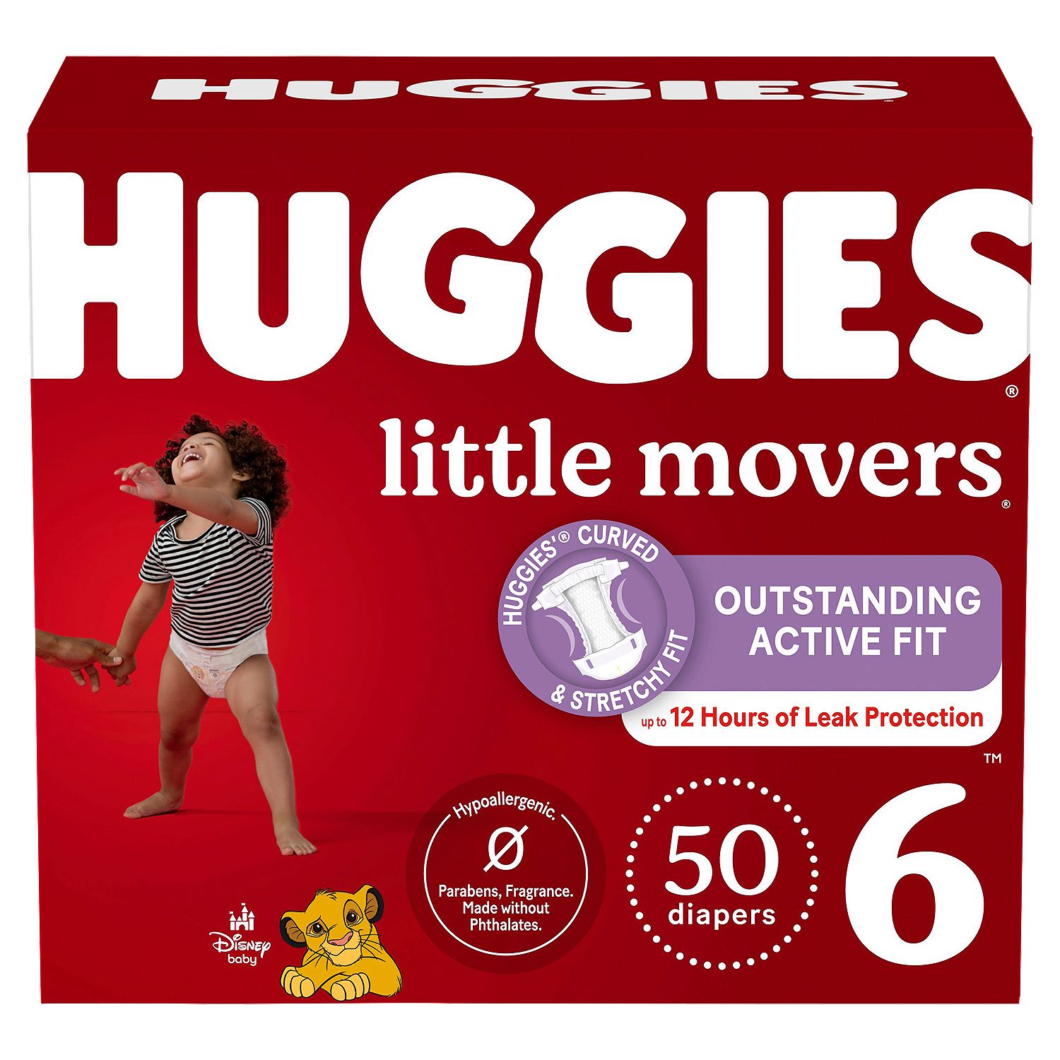 Huggies Little Movers Diapers, Size 6, Over 35 lb, 50 count