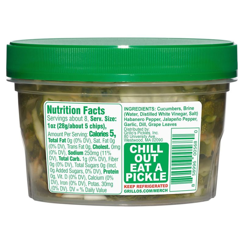 Grillo's Pickles Blazing Hot Pickle Chips, 16 fl oz