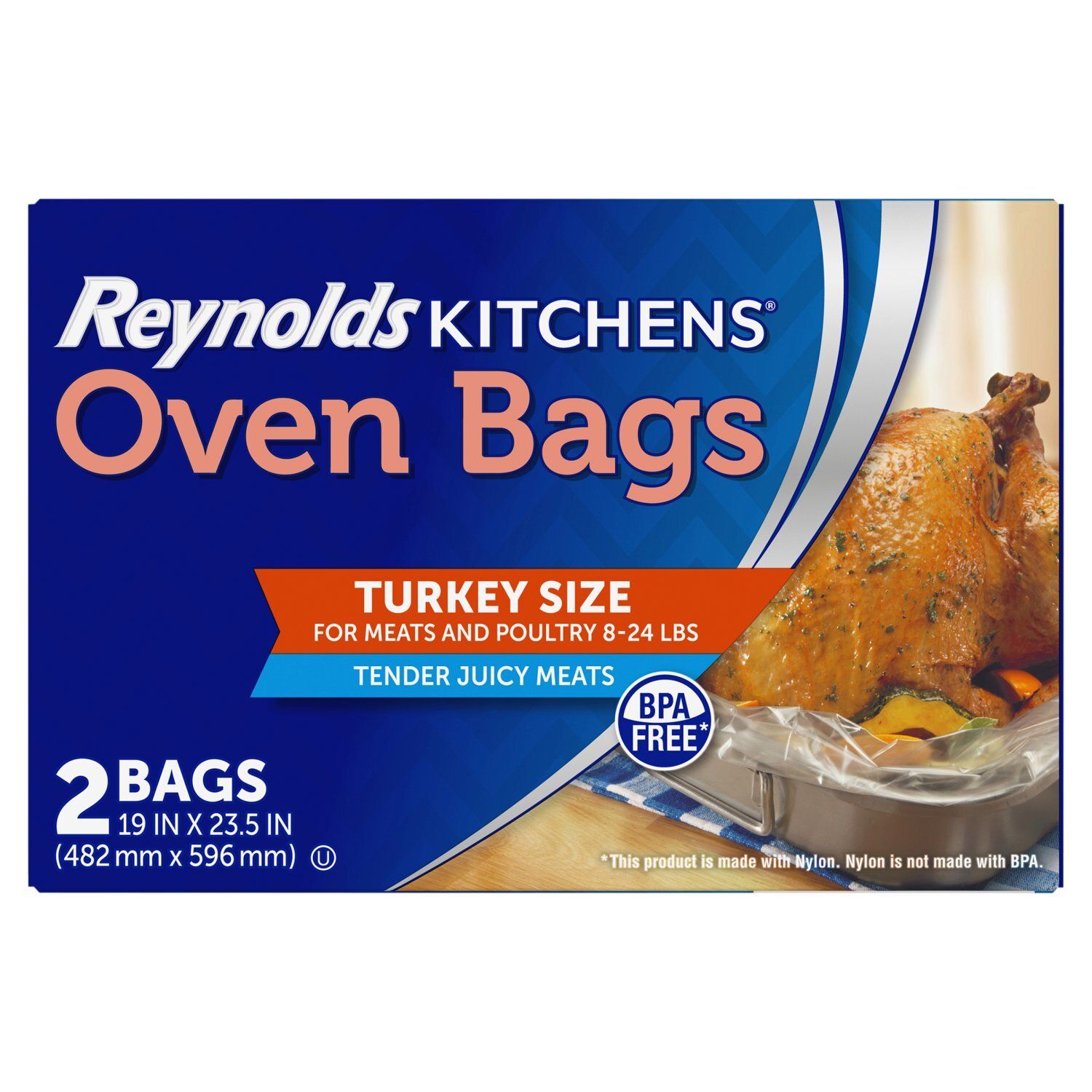 Reynolds Kitchens Oven Bags Turkey Size, 8-24 lbs, 2 count