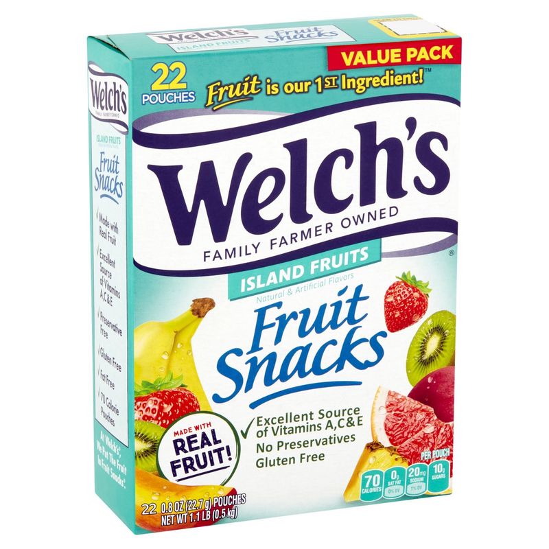 Welch's Island Fruits Fruit Snacks Value Pack, 0.8 oz, 22 count