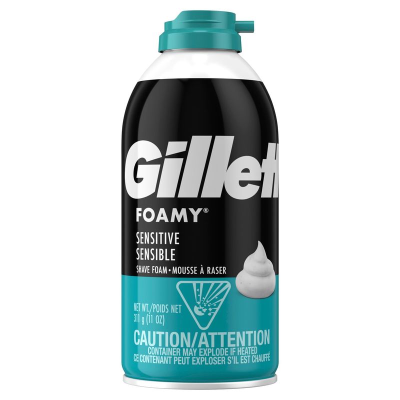 Gillette Foamy Sensitive Shave Foam, 11 oz