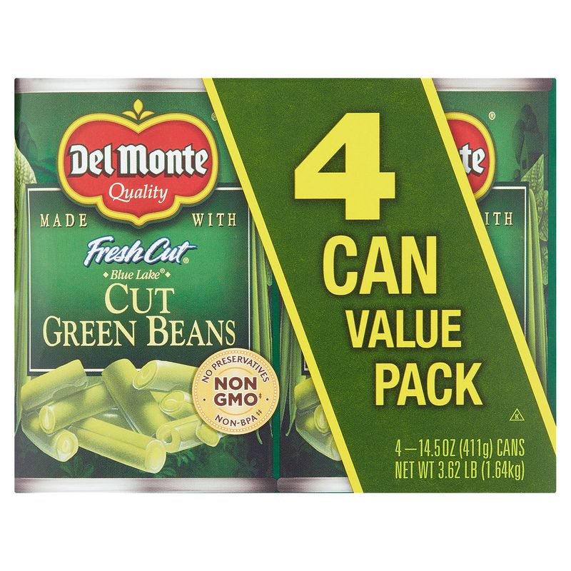 Del Monte Fresh Cut Blue Lake Cut Green Beans Value Pack, 14.5 oz, 4 count