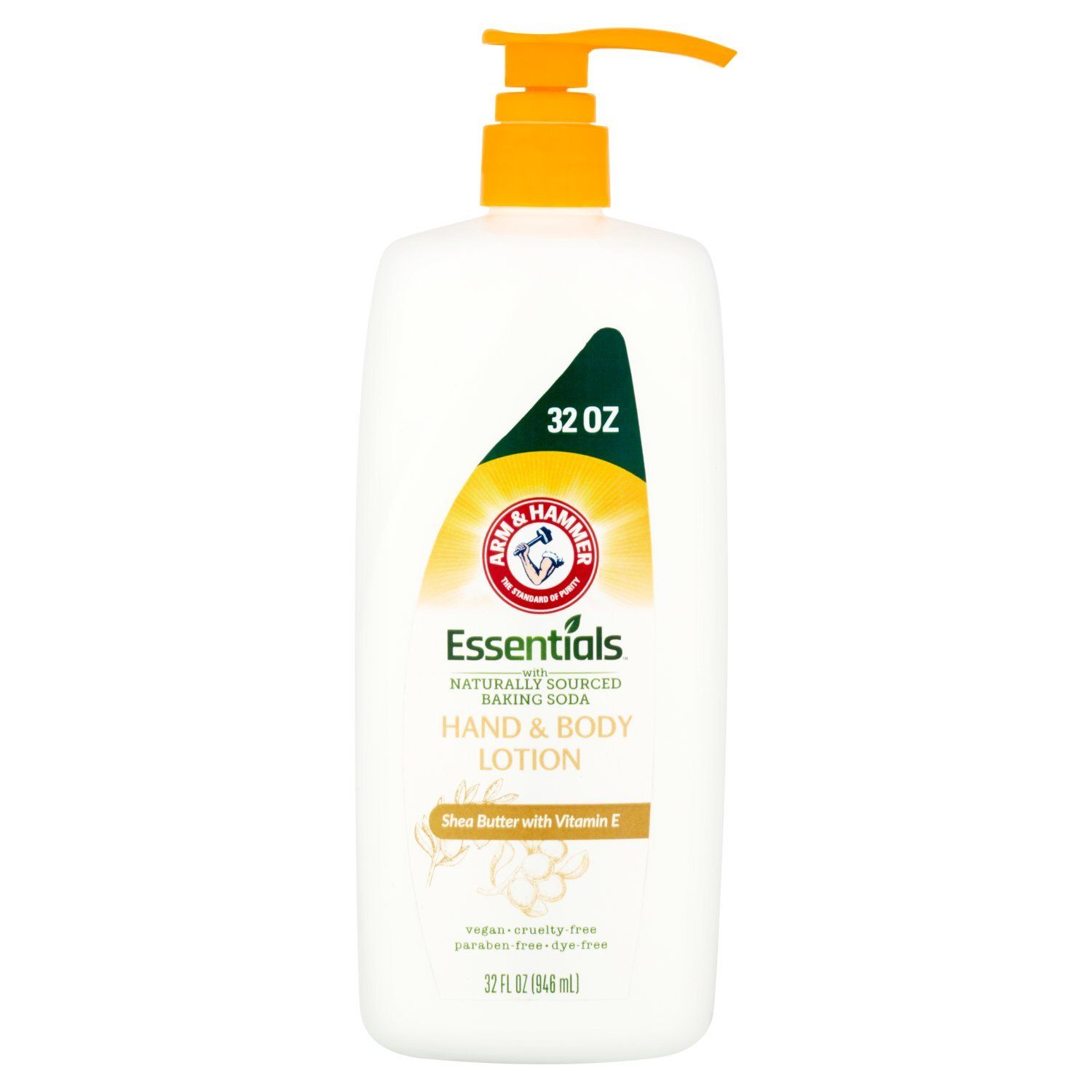 Arm &amp; Hammer Essentials Shea Butter with Vitamin E Hand &amp; Body Lotion, 32 fl oz