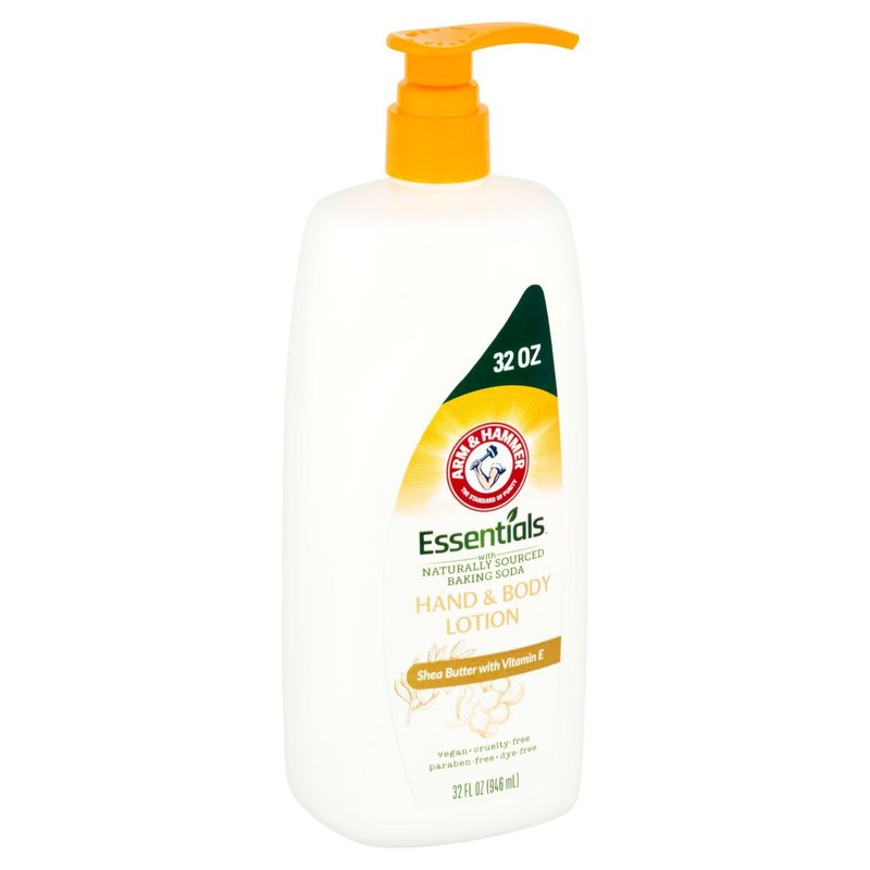 Arm &amp; Hammer Essentials Shea Butter with Vitamin E Hand &amp; Body Lotion, 32 fl oz
