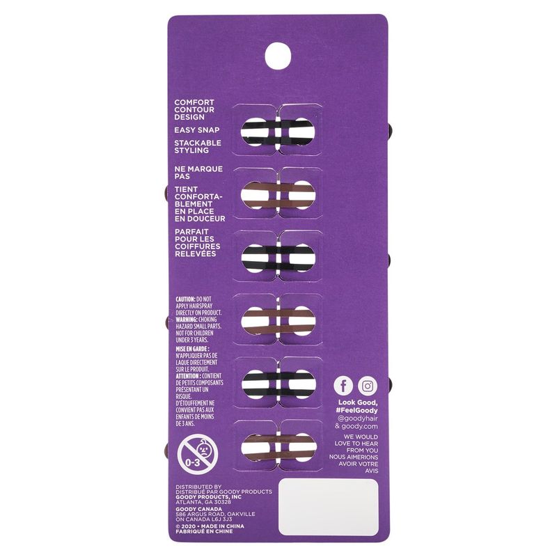 Goody Classics Med Sandswirl Contour Clip, 6 count