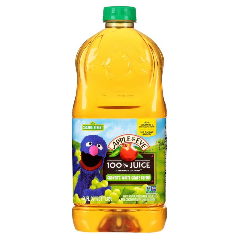 Apple &amp; Eve Sesame Street Grover's White Grape Blend 100% Juice, 64 fl oz