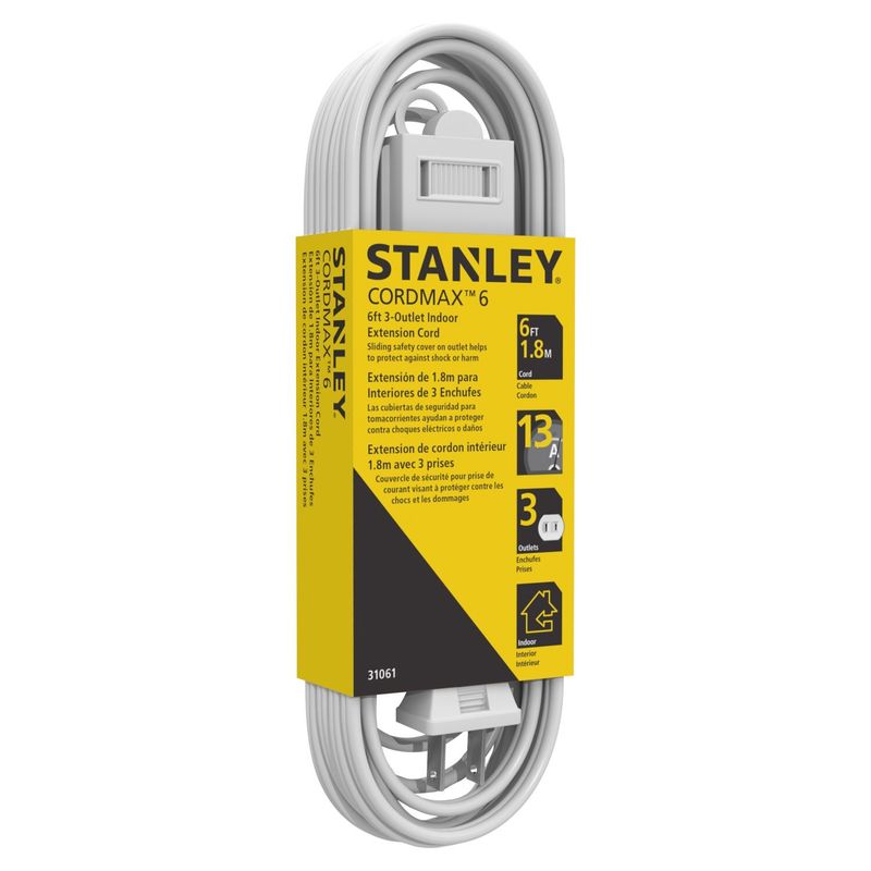 Stanley Cordmax 6ft 3-Outlet Indoor Extension Cord