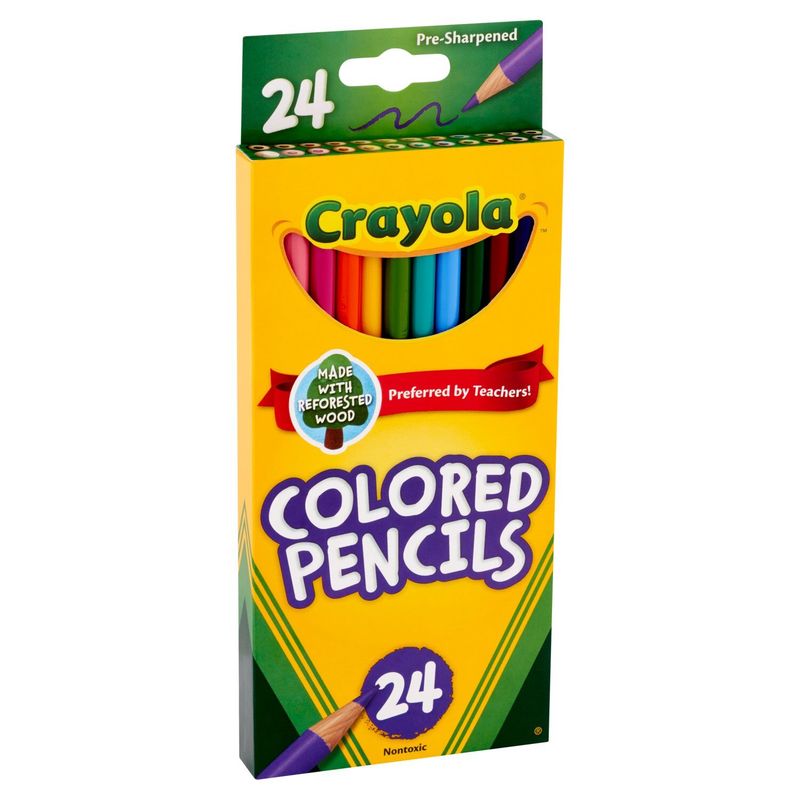 Crayola Nontoxic Colored Pencils, 24 count