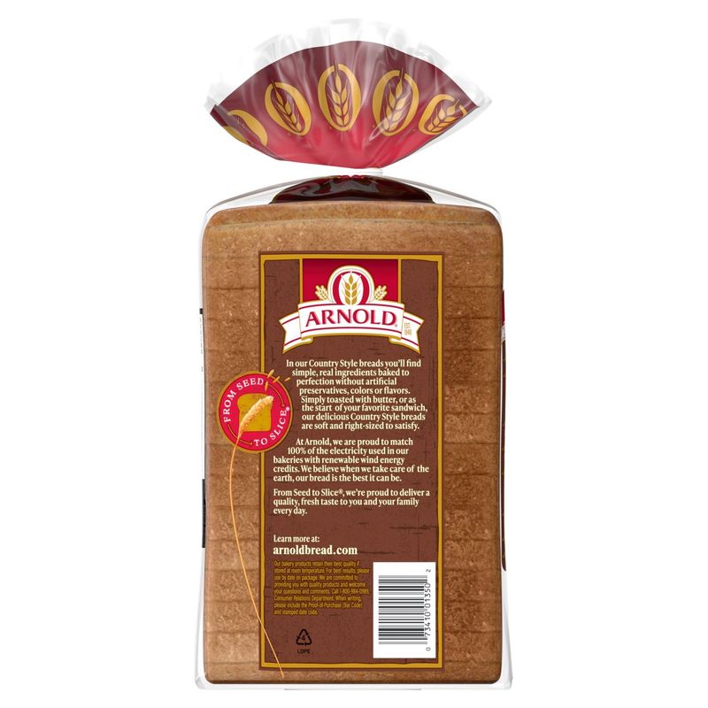 Arnold Country Style 100% Whole Wheat Bread, 1 lb 8 oz