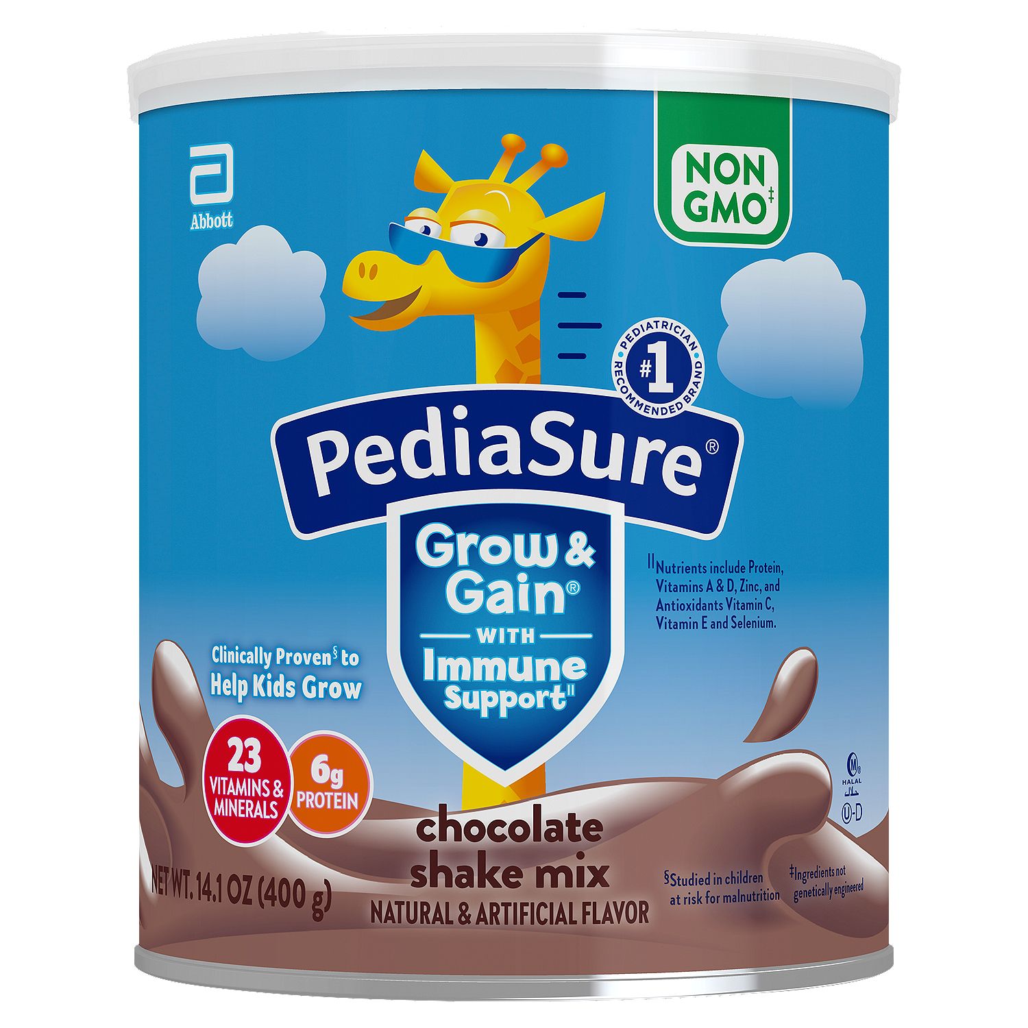 PediaSure Grow &amp; Gain Chocolate Shake Mix, 14.1 oz