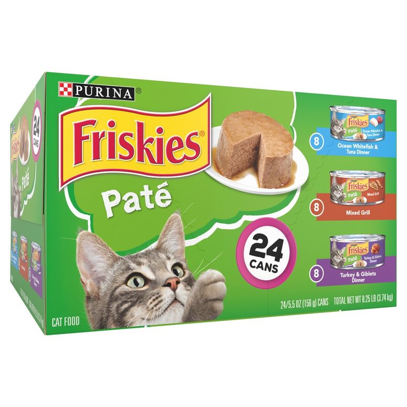 Purina Friskies Paté Cat Food, 5.5 oz, 24 count
