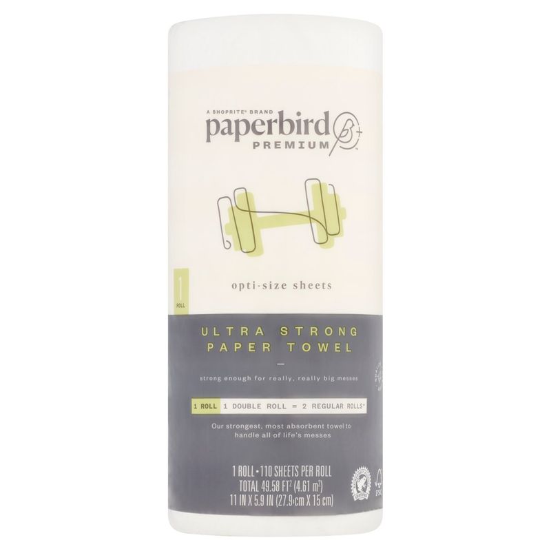 Paperbird Premium Opti-Size Sheets Ultra Strong Paper Towel, 110 sheets per roll