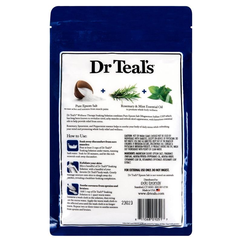 Dr Teal's Wellness Therapy Pure Epsom Salt Soaking Solution, 3 lbs