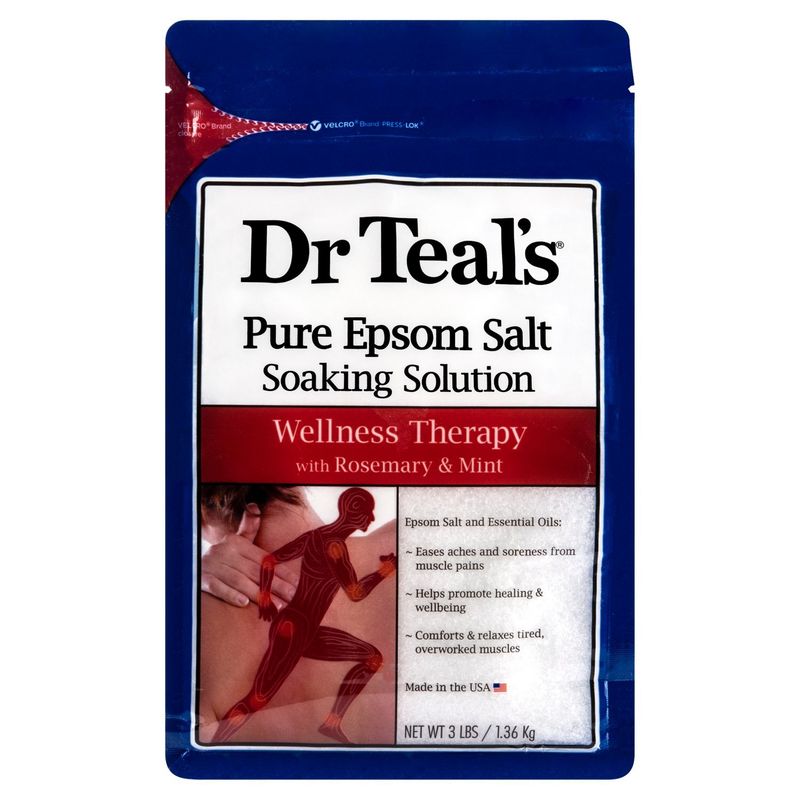 Dr Teal's Wellness Therapy Pure Epsom Salt Soaking Solution, 3 lbs