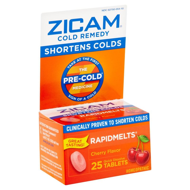 Zicam RapidMelts Cold Remedy Cherry Flavor Quick Dissolve Tablets, 25 count