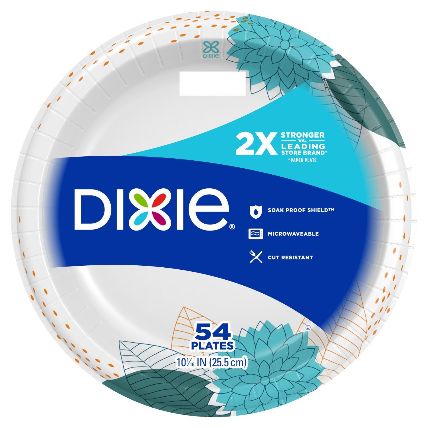 Dixie Everyday 10 1/16 in Printed Paper Plates, 54 count