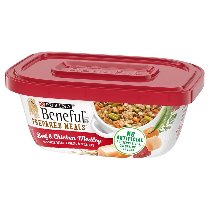 Purina Beneful Prepared Meals Beef &amp; Chicken Medley Dog Food, 10 oz