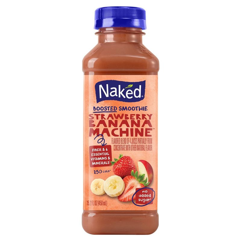 Naked Strawberry Banana Machine Boosted Smoothie, 15.2 fl oz