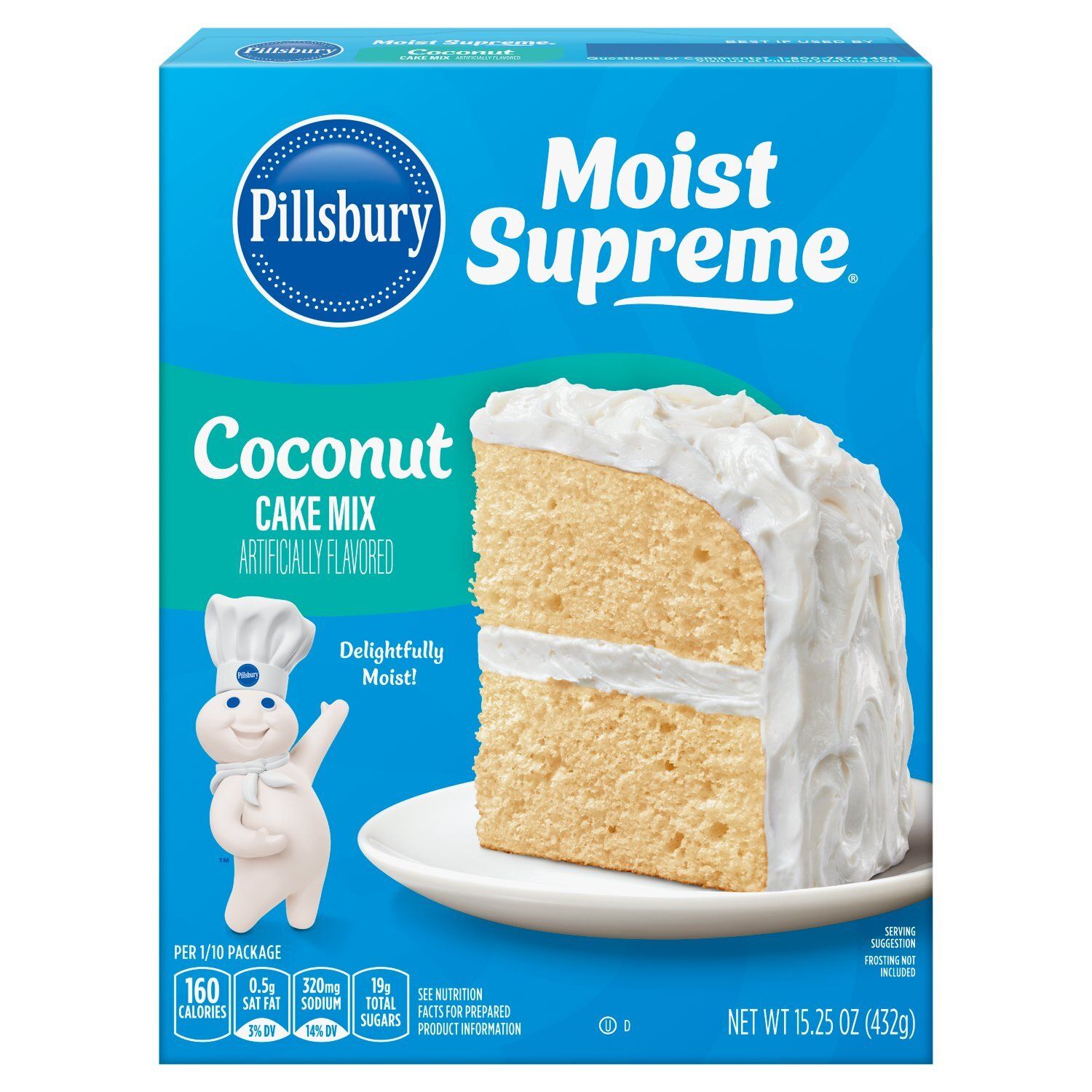 Pillsbury Moist Supreme Coconut Cake Mix, 15.25 oz