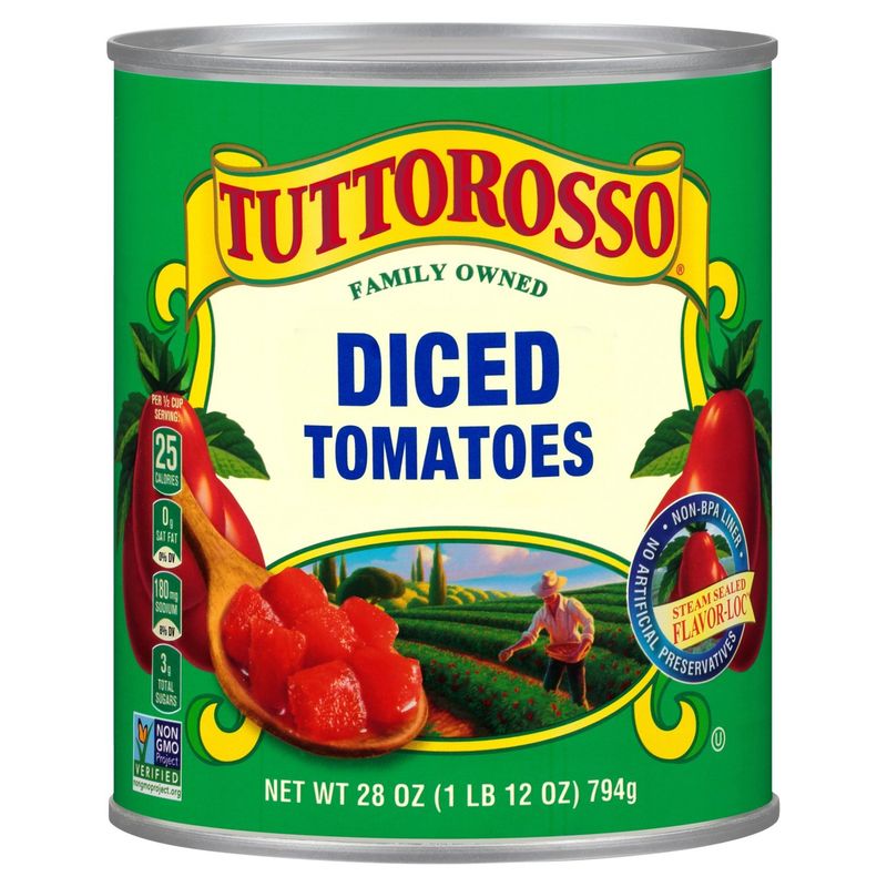 Tuttorosso Diced Tomatoes, 28 oz