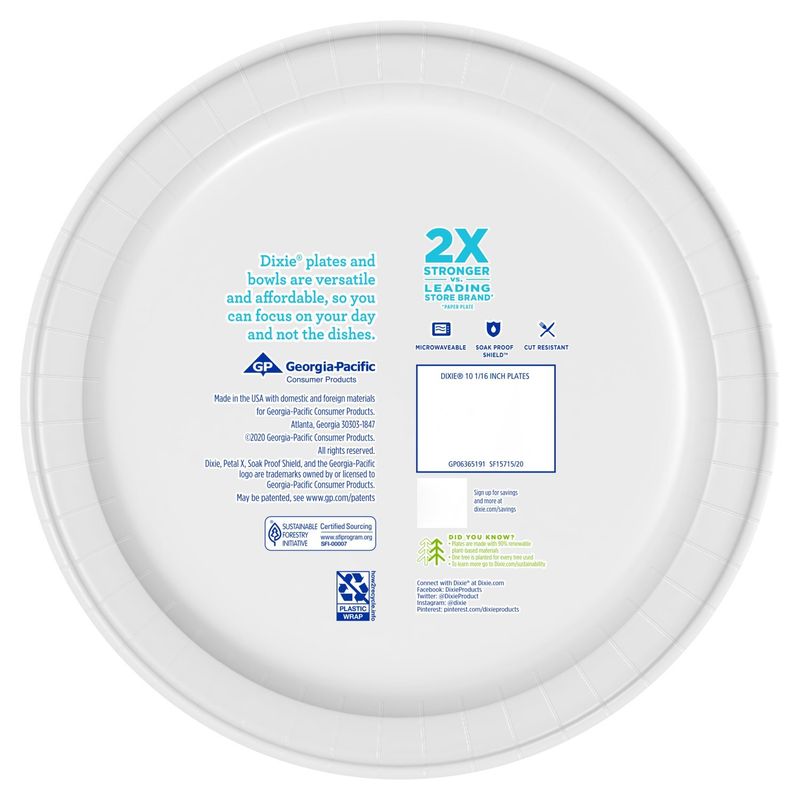 Dixie Everyday 10 1/16 in Printed Paper Plates, 54 count