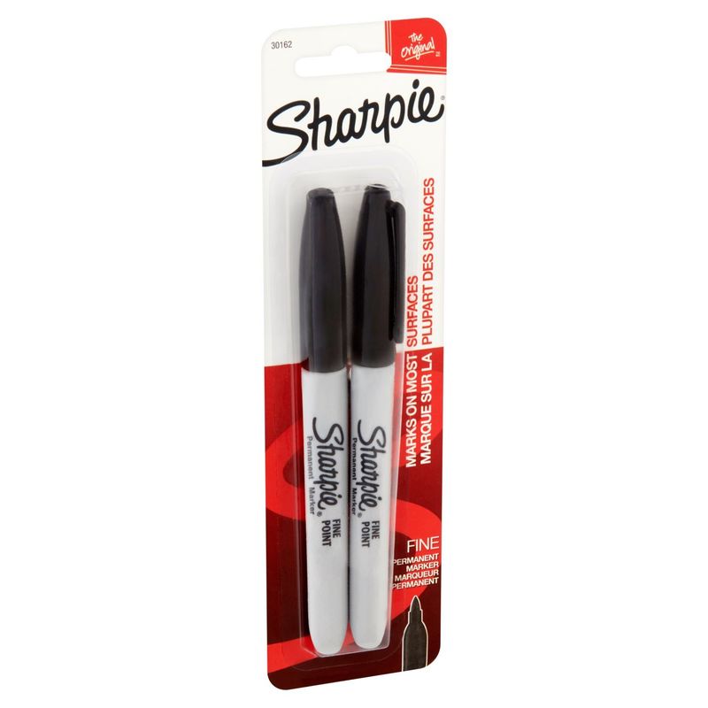 Sharpie The Original Black Fine Permanent Marker, 2 count