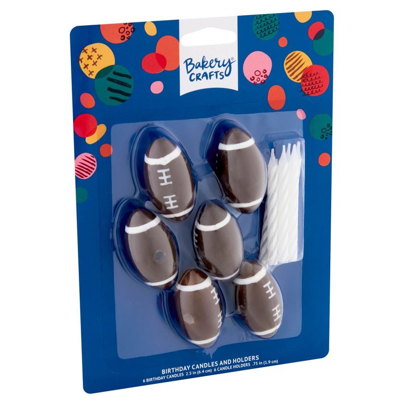 Bakery Crafts Football Birthday Candles and Holders