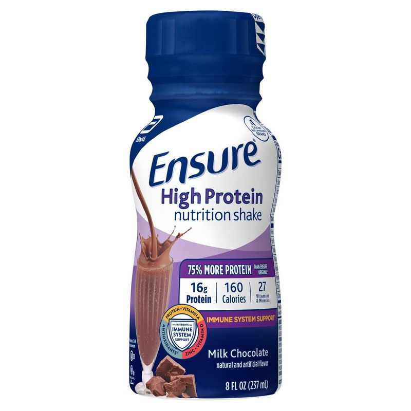 Ensure Milk Chocolate High Protein Nutrition Shake, 8 fl oz, 12 count