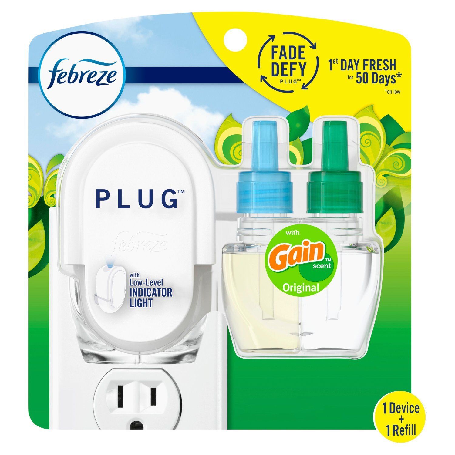 Febreze Plug with Gain Original Scent Scented Oil Refill and Oil Warmer