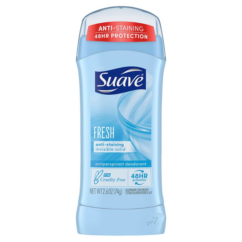 Suave Deodorant Fresh Anti-Staining Antiperspirant Deodorant, 2.6 oz