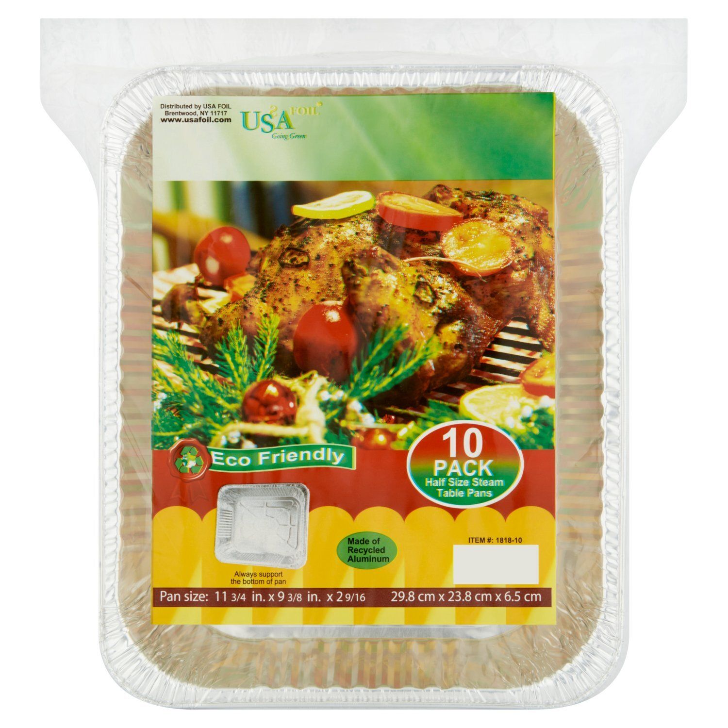 USA Foil Half Size Steam Table Pans, 10 count