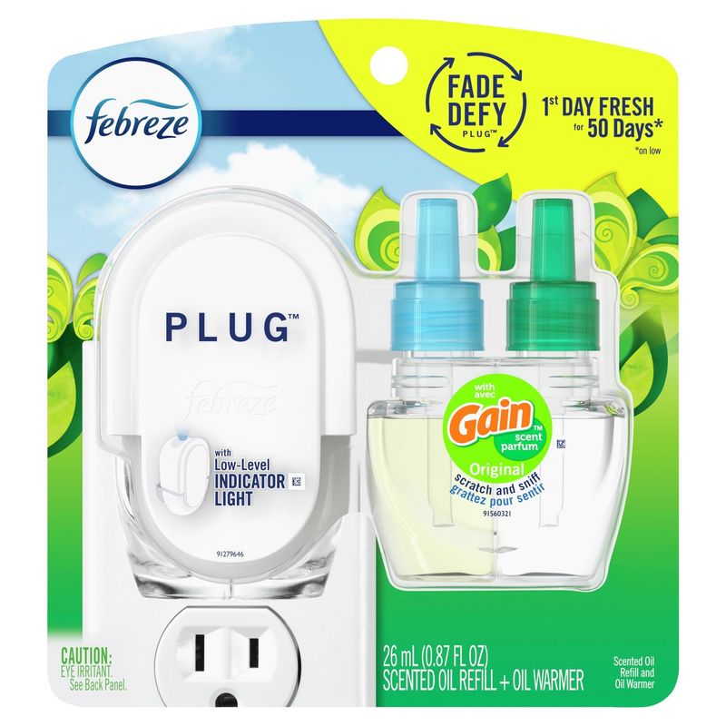 Febreze Plug with Gain Original Scent Scented Oil Refill and Oil Warmer