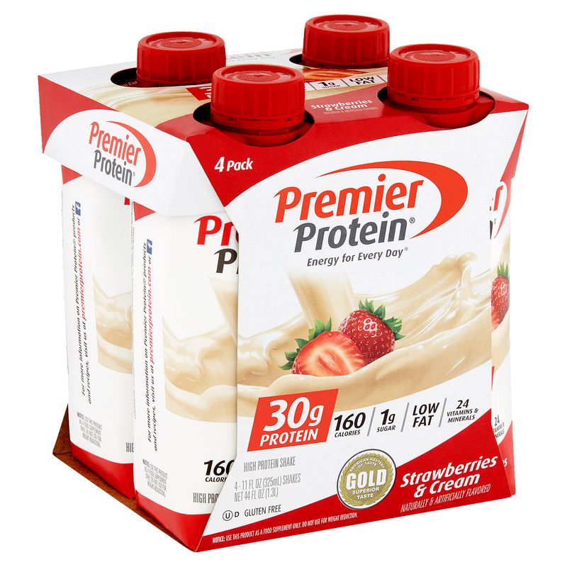 Premier Protein Strawberries &amp; Cream High Protein Shakes, 11 fl oz, 4 count